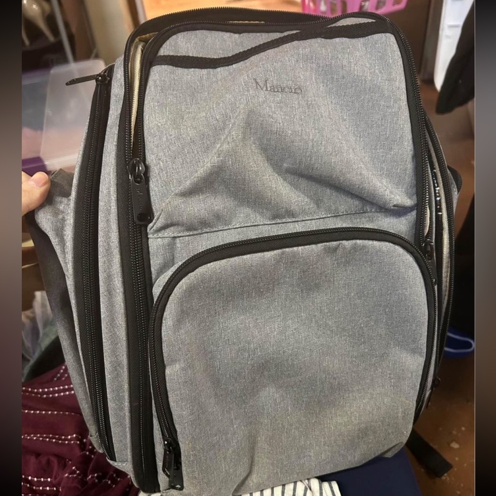Mancro gray diaper bag